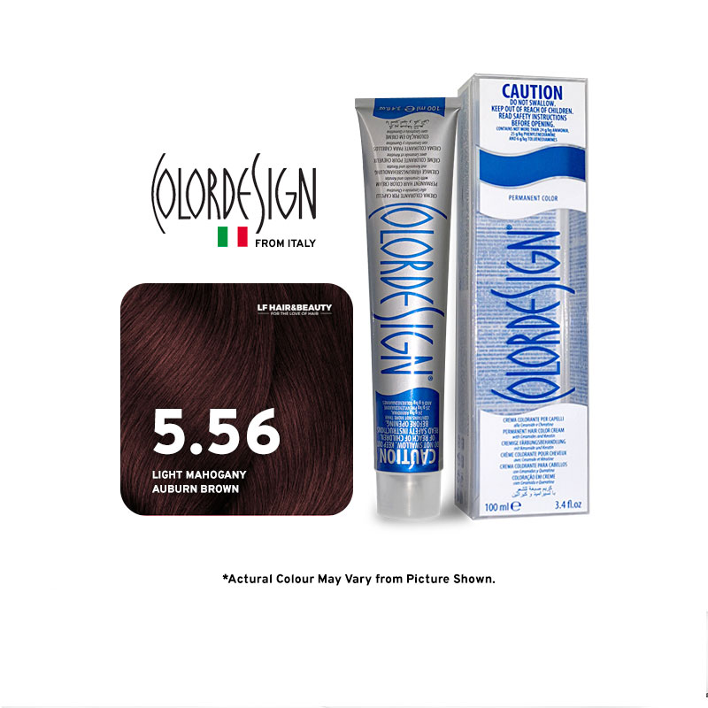 Color Design Permanent Hair Color 5.56 - Light Mahogany Auburn Brown 100ml