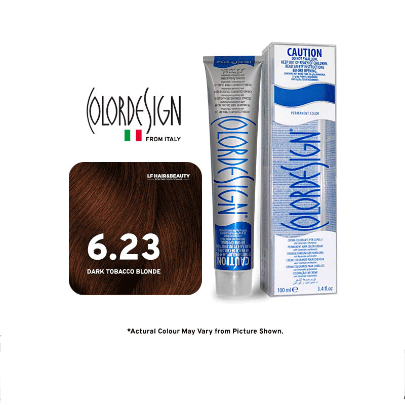 Color Design Permanent Hair Color 6.23 Dark Tobacco Blonde 100ml