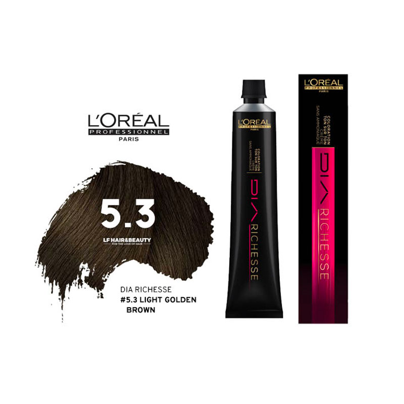 Loreal Dia Richesse Semi Permanent Hair Color  Light Golden Brown 50ml -  LF Hair and Beauty Supplies