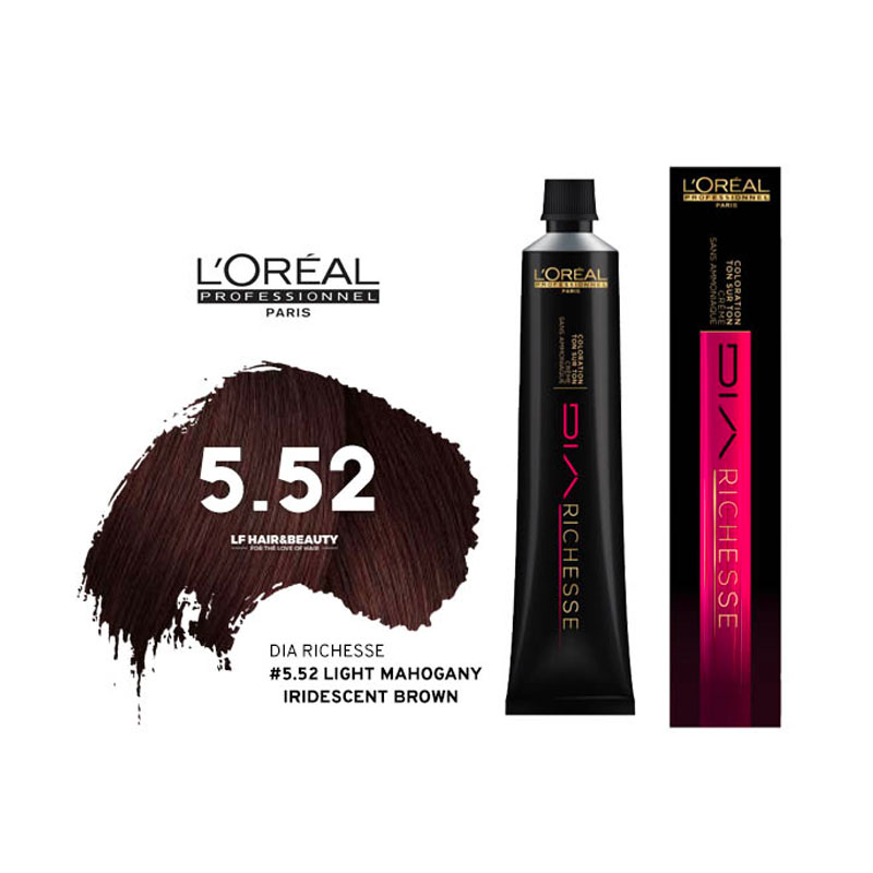 Loreal Dia Richesse Semi Permanent Hair Color 5.52 Light Mahogany Iridescent Brown 50ml