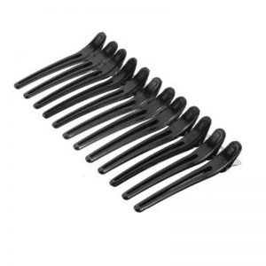Sectioning Hair Clips Black 12pk (with silver bottom clip)