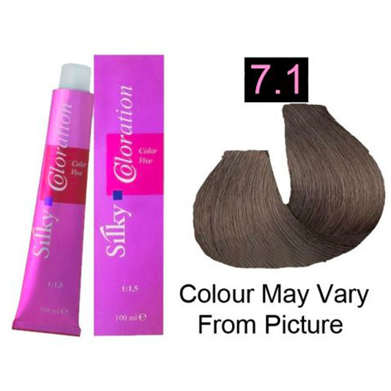 Silky 7.1/7A Permanent Hair Color 100ml - Ash Blonde