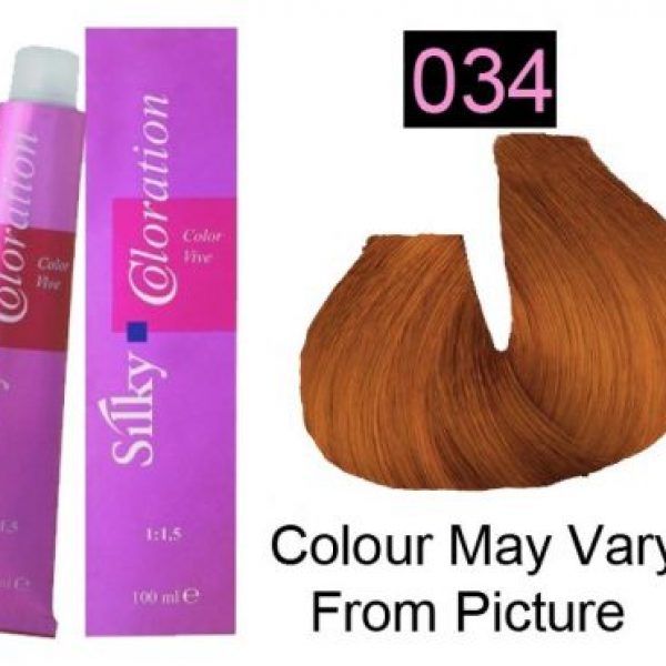 Silky 034/ Golden Copper Permanent Hair Color 100ml - LF Hair and Beauty  Supplies
