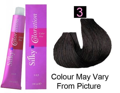 Silky 3/3N Permanent Hair Color 100ml - Dark Brown