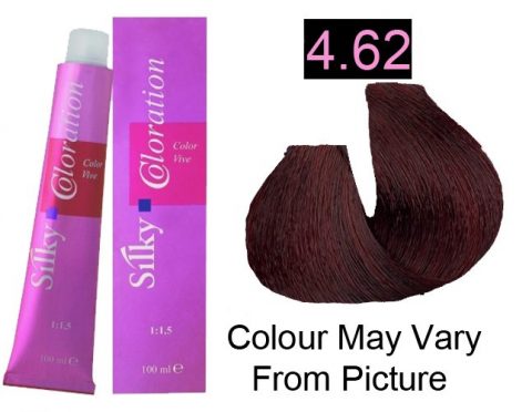 Silky 4.62/4RV Permanent Hair Color 100ml - Red Irise Brown