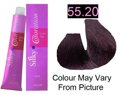 Silky 55.20/5VN Permanent Hair Color 100ml - Light Intense Violet Brown