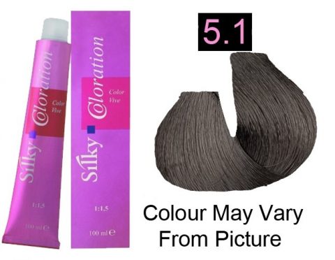 Silky 5.1/5A Permanent Hair Color 100ml - Light Ash Brown