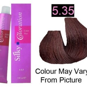 Silky 5.35/5GM Permanent Hair Color 100ml - Light Golden Mahogany Brown