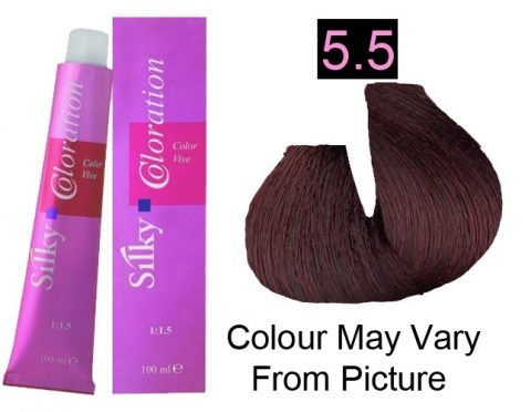 Silky 5.5/5M Permanent Hair Color 100ml - Light Mahogany Brown