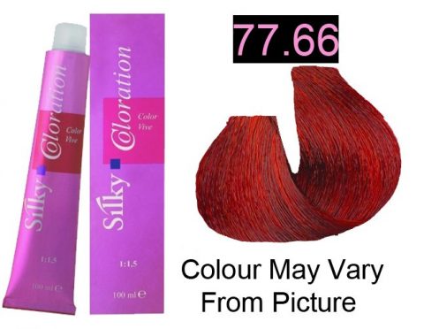 Silky 77.66/7RR Permanent Hair Color 100ml - Intense red Brown