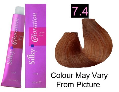 Silky 7.4/7C Permanent Hair Color 100ml - Copper Blonde