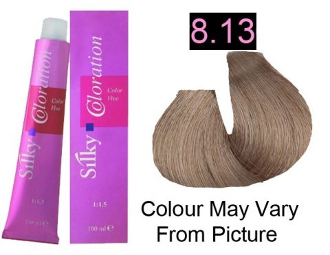 Silky 8.13/8AG Permanent Hair Color 100ml - LIght Irise Blonde