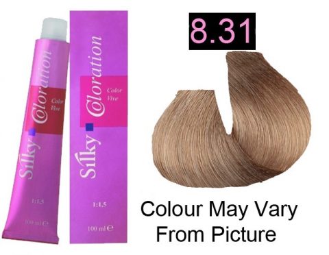 Silky 8.31/8GA Permanent Hair Color 100ml - Light Golden Ash Blonde