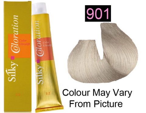 Silky 901 Permanent Hair Color 100ml - ULTRA LIGHT ASH BLONDE