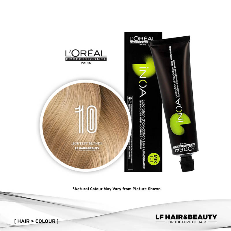 Loreal iNOA Permanent Hair Color 10 Fundamental Lightest Blonde 60g