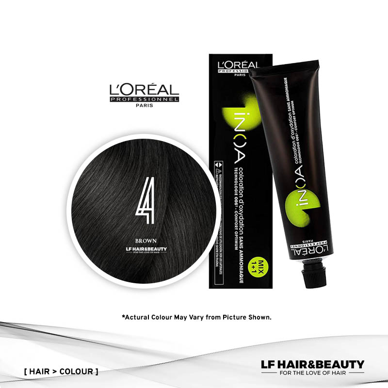 Loreal iNOA Permanent Hair Color 4 Fundamental Brown 60g - LF Hair and  Beauty Supplies