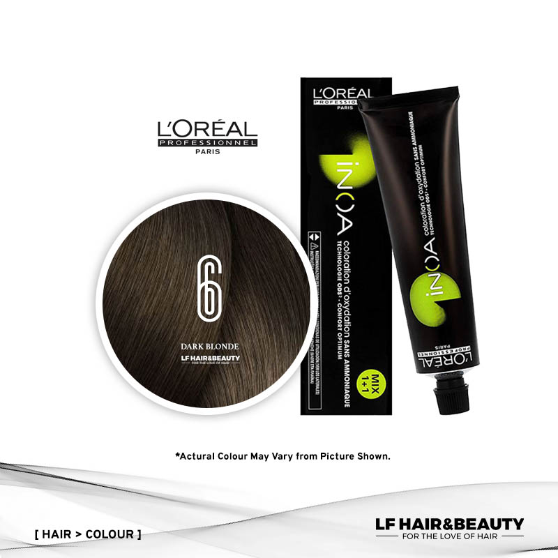 Loreal iNOA Permanent Hair Color 6 Fundamental Dark Blonde 60g - LF Hair  and Beauty Supplies
