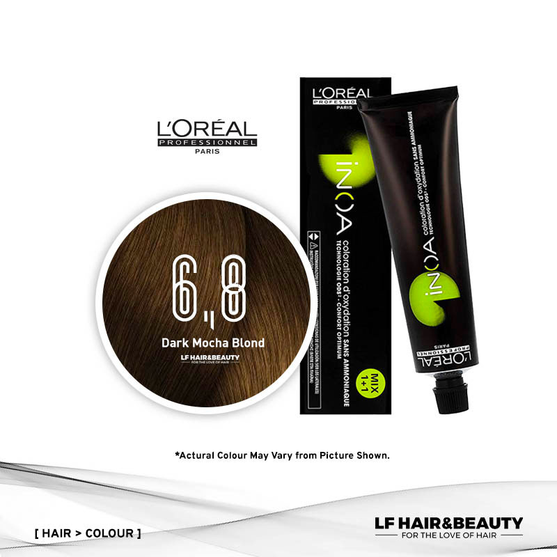 Loreal iNOA Permanent Hair Color 6,8 Dark Mocha Blond 60g - LF Hair and  Beauty Supplies