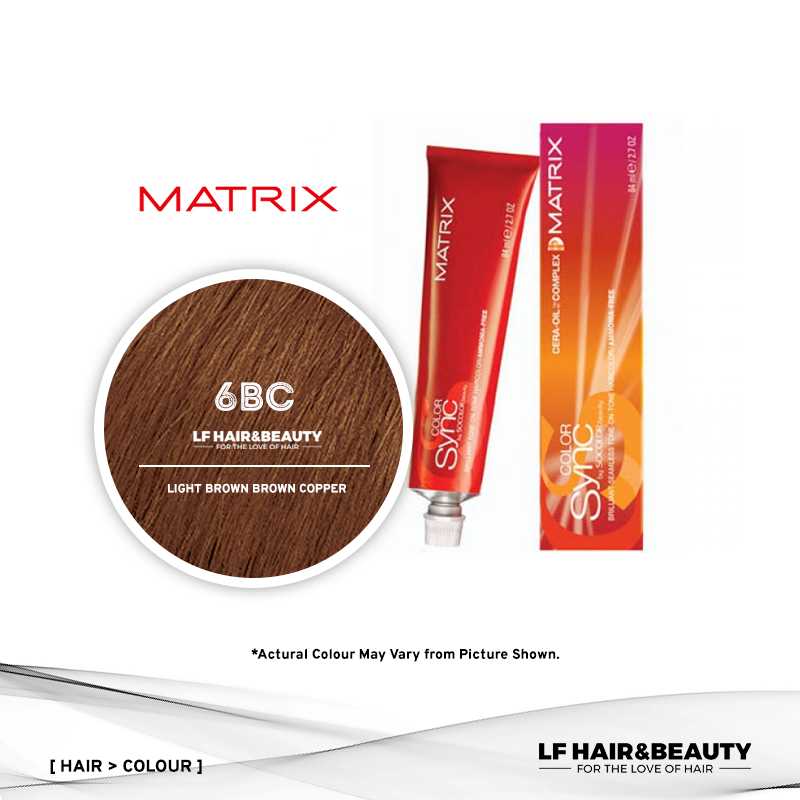 Matrix Color Sync Tone-On-Tone Hair Color 6BC Light Brown Brown Copper 60ml