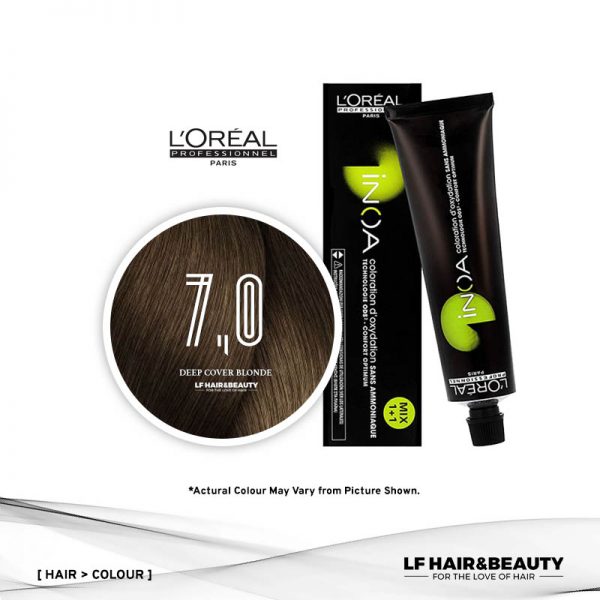 Loreal iNOA Permanent Hair Color 7,0 Fundamental Deep Cover Blonde 60g