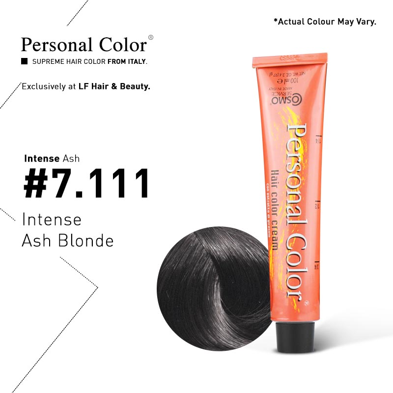 ***BUY 12 GET 2 FREE***Cosmo Service Personal Color Permanent Cream Intense Ash 7.111 - Intense Ash Blonde 100ml