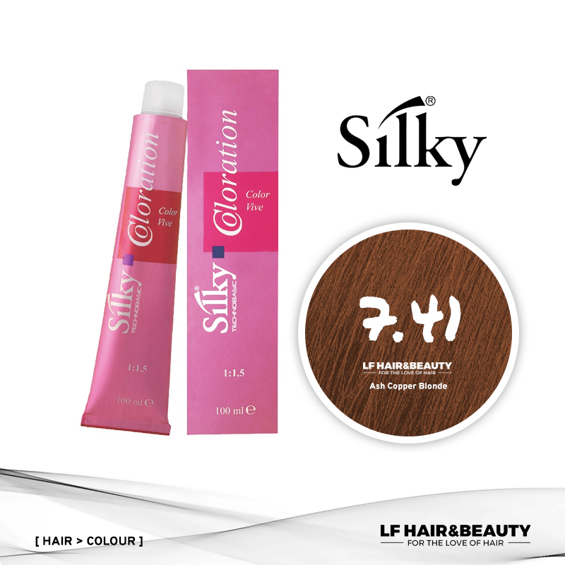 Silky 7.41 Permanent Hair Color 100ml - Ash Copper Blonde