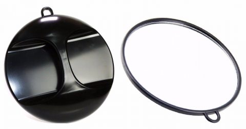 Mirror for Hair Dressing Round with Handle Black