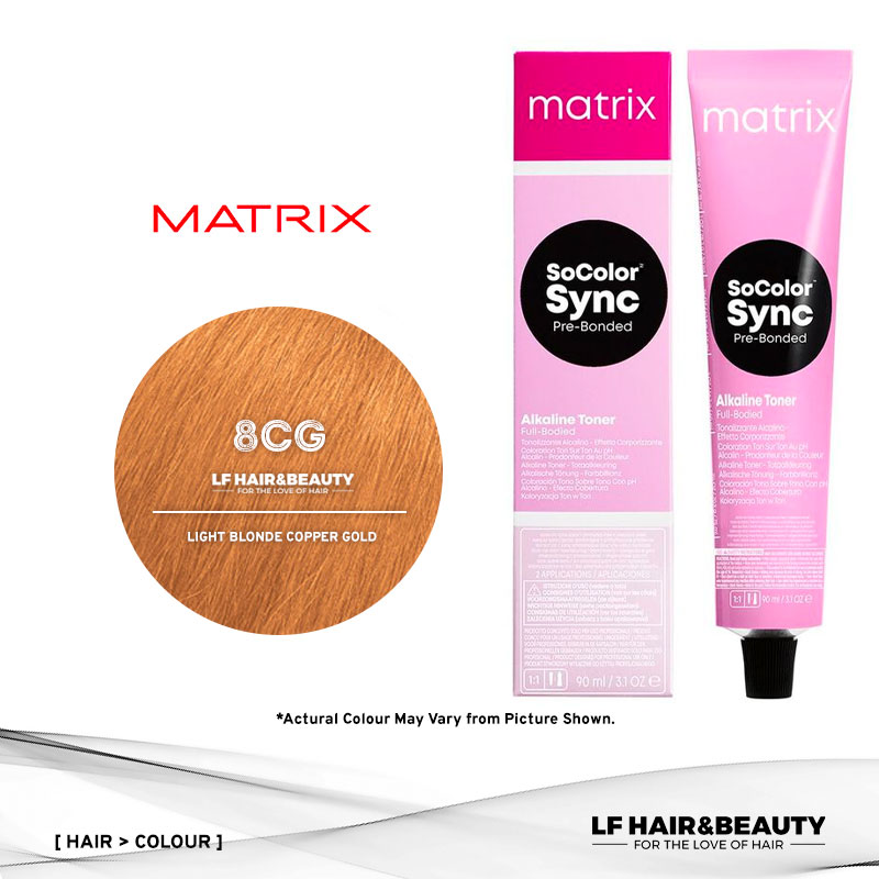 Matrix Color Sync Tone-On-Tone Hair Color 8CG Light Blonde Copper Gold 90ml