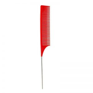 Metal Tail Weaving Comb - Red