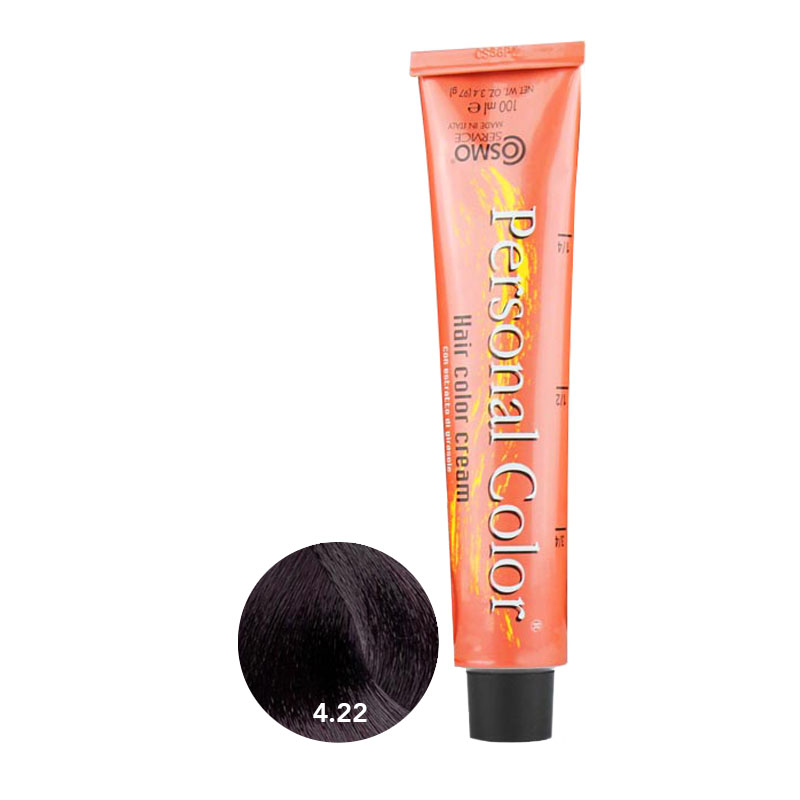 ** Buy 12 get 1 Free ** Cosmo Service Personal Color Permanent Cream 4.22 Intermediate Brilliant Chestnut - 100ml