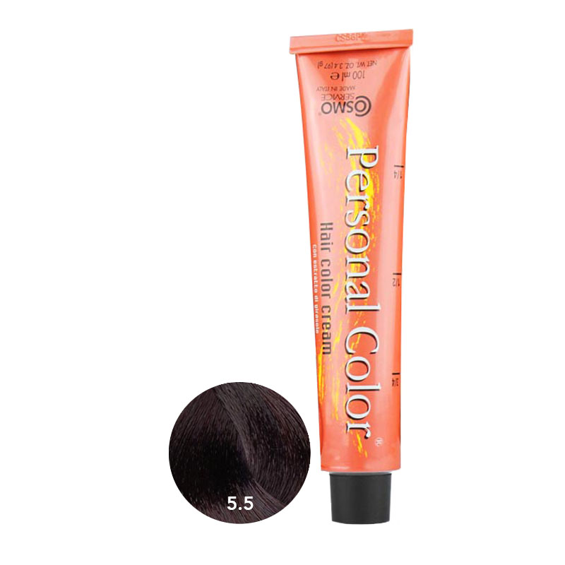** Buy 12 get 1 Free ** Cosmo Service Personal Color Permanent Cream 5.5 - Mahogany Light Chestnut 100ml