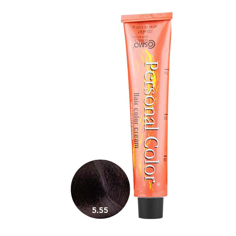 ** Buy 12 get 1 Free ** Cosmo Service Personal Color Permanent Cream 5.55 - Intense Mahogany Light Chestnut 100ml