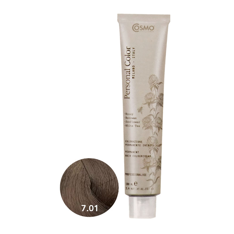 ** Buy 12 get 1 Free ** Cosmo Service Personal Color Permanent Cream 7.01 - Ash Natural Blonde 100ml