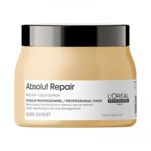 L'Oreal Absolut Repair Protein + Gold Quinoa Instant Resurfacing for Dry Hair And Damaged Hair 500ml