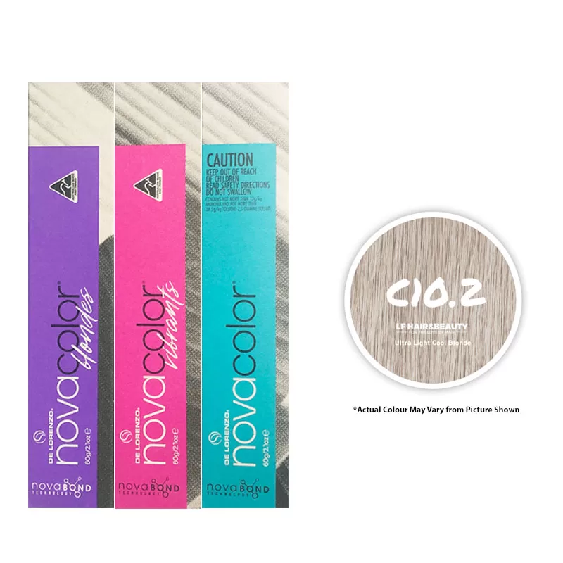 De Lorenzo NovaColor Permanent Colour C10.2 - Ultra Light Cool Blonde 60g