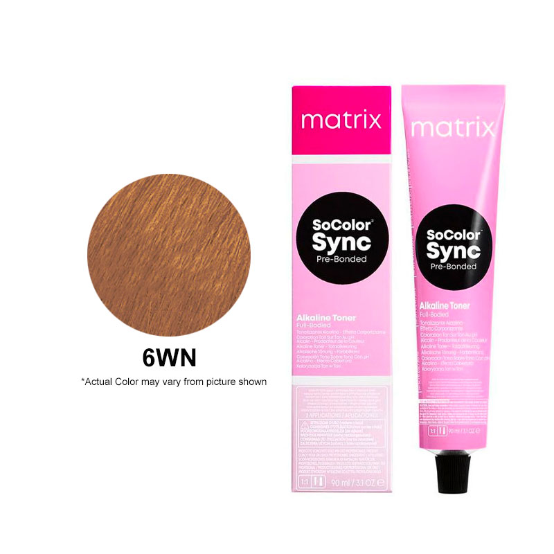 Matrix Color Sync Tone-On-Tone Hair Color 6WN Dark Blonde Warm Natural 90ml