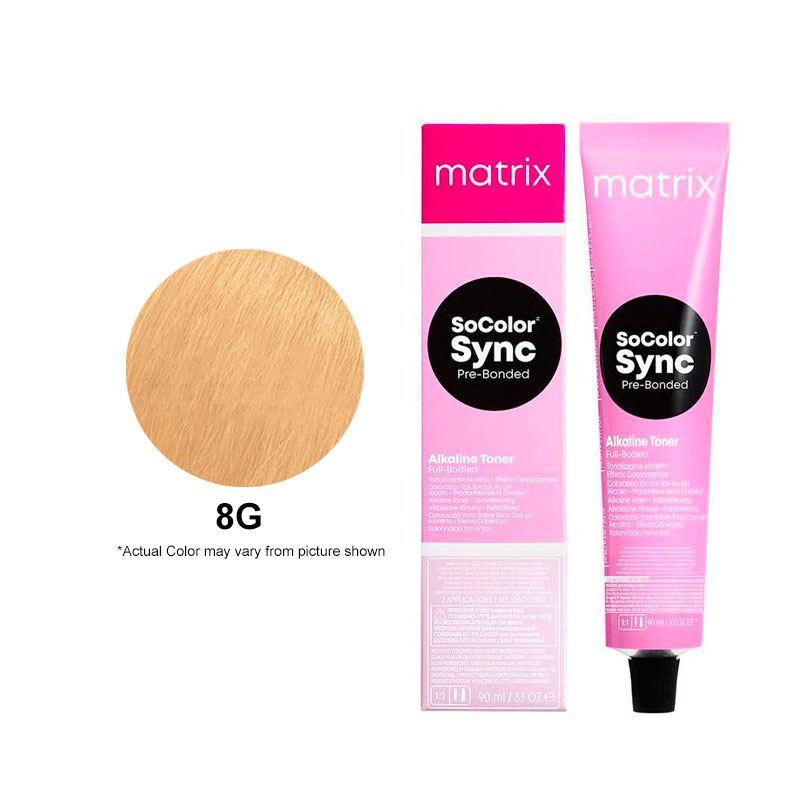 Matrix Color Sync Tone-On-Tone Hair Color 8G Medium Blonde Gold 56.7g