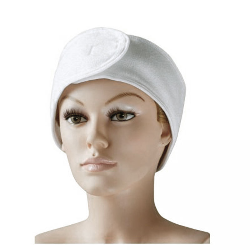 Cotton Headband with velcro tape suitable for spa, applying makeup, facial, cleaning face