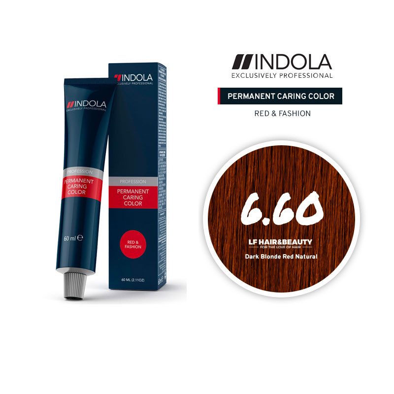 Indola Permanent Caring Color 6.60 Dark Blonde Red Natural 60ml