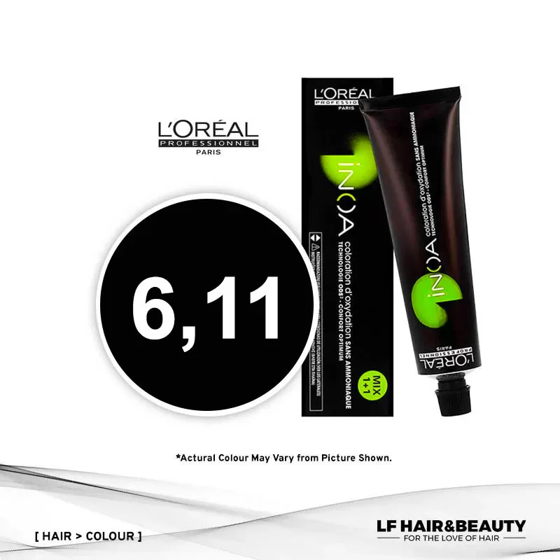 Loreal iNOA Permanent Hair Color 6.11 Dark Deep Ash Blonde 60g
