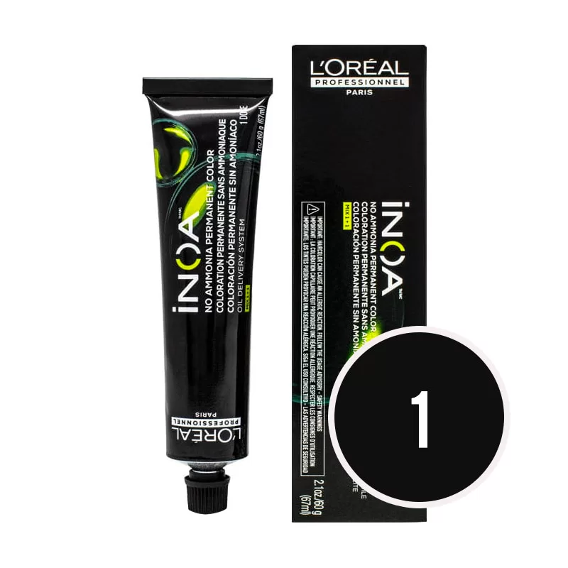 Loreal iNOA Permanent Hair Color 1 Fundamental Black 60g