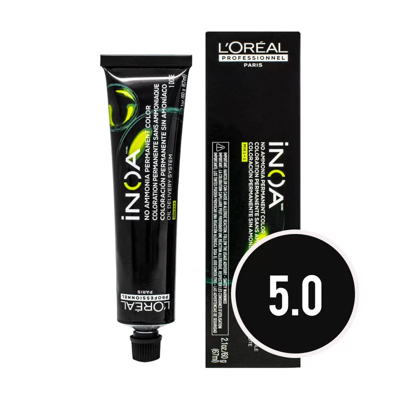 Loreal iNOA Permanent Hair Color 5.0 Fundamental Deep Cover Light Brown 60g