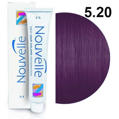 Nouvelle - Permanent Hair Color 5.20 Light Violet Brown 100ml