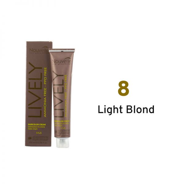 Nouvelle Lively Ammonia Free Hair Color Light Blond 8