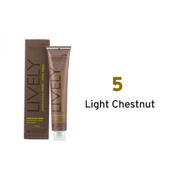 Nouvelle Lively Ammonia Free Hair Color Light Chestnut 5
