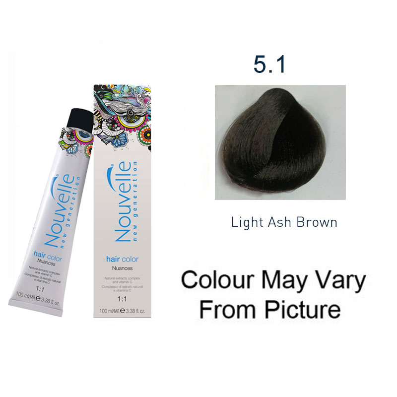 Nouvelle - Permanent Hair Color 5.1/Light Ash Brown 100ml