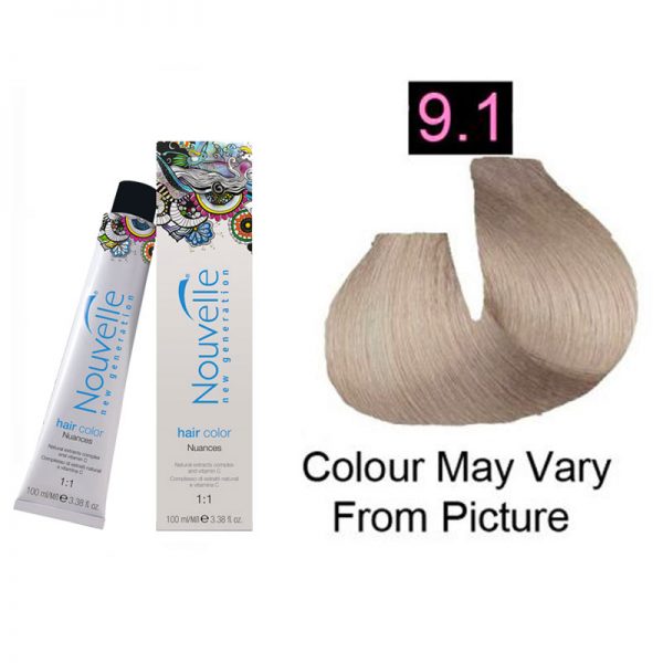 Nouvelle - Permanent Hair Color 9.1 Very Light Ash Blonde 100ml