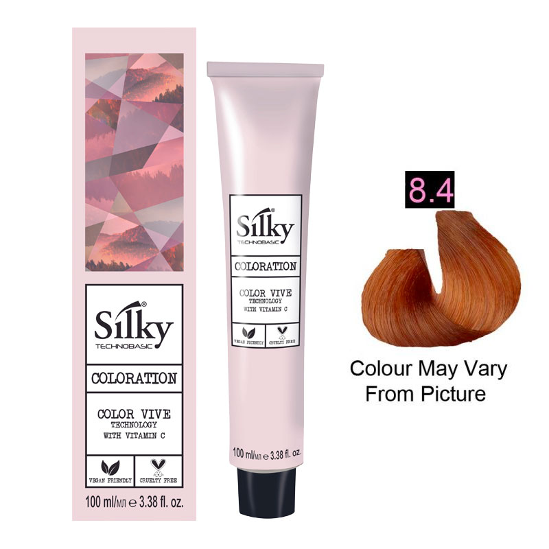 Silky /8C Permanent Hair Color 100ml - Light copper Blonde - LF Hair and  Beauty Supplies
