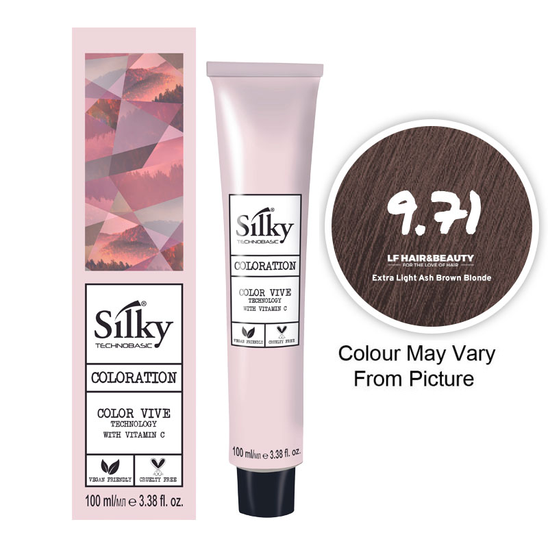 Silky 9.71 Permanent Hair Color 100ml - Extra Light ash Brown Blonde