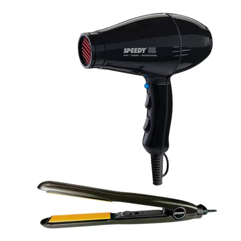 Speedy 5000 Compact Ionic Ceramic Dryer and Styling Iron Black
